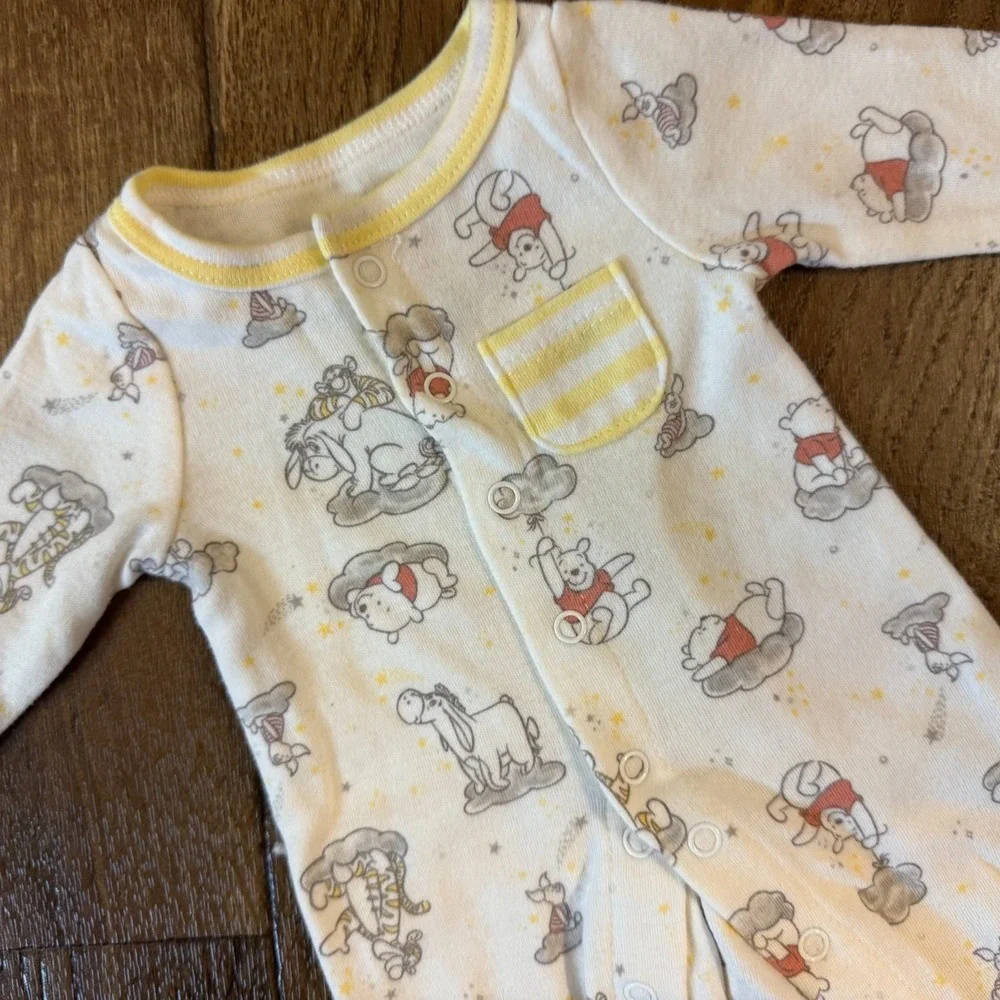 Disney Baby Bundle Preemie Winnie Pooh Outfit Hat Gender Neutral Yellow